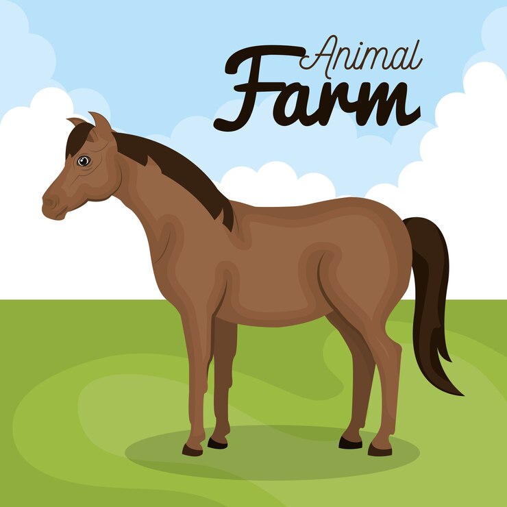 Vetor ícone de fazenda animal cavalo