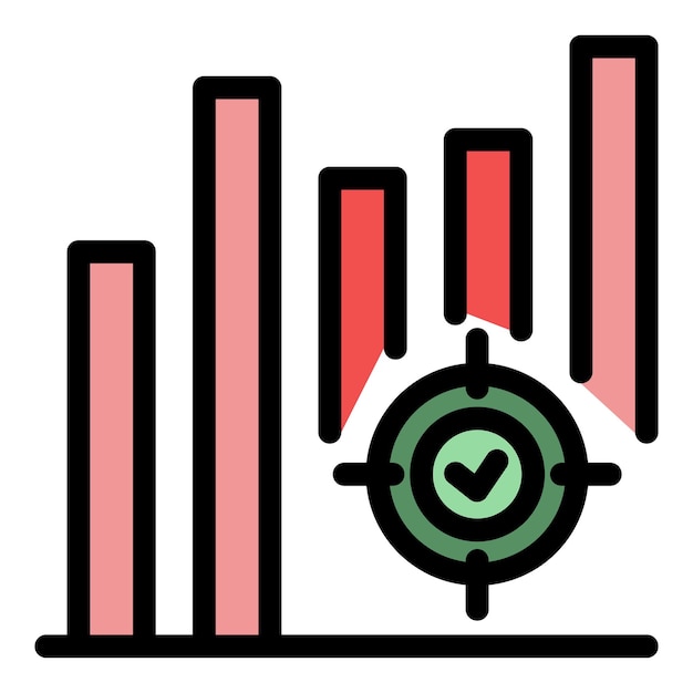 Vetor Ícone de finanças do gráfico alvo