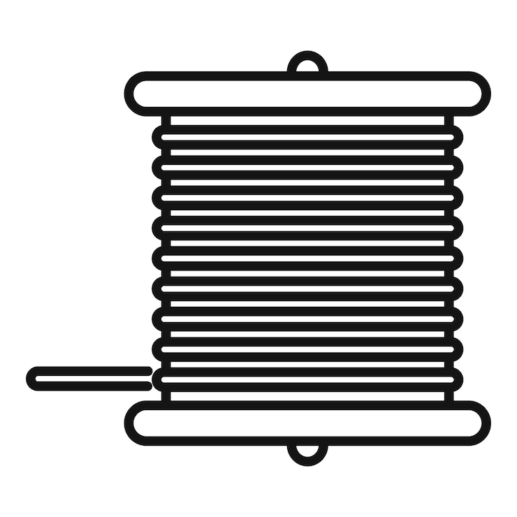 Vetor ícone de fio de rádio bobine esboço ícone vetor de fio de rádio bobine para web design isolado em fundo branco