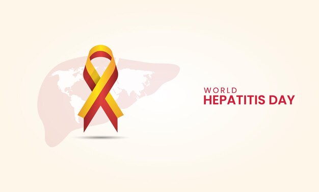 Vetor Ícone de fita de coração do dia mundial da hepatitedesenho criativo para mídia social ilustração 3d