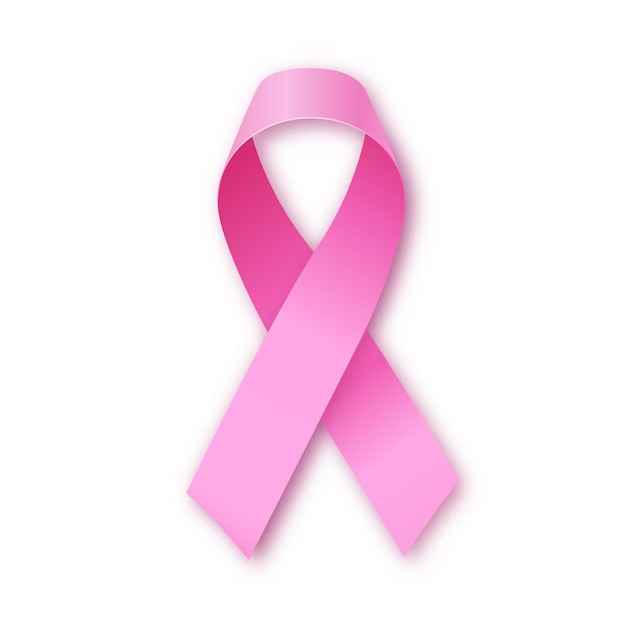 ícone de fita rosa, símbolo de conscientização do câncer de mama