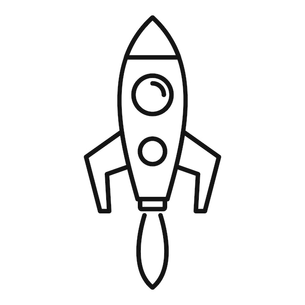 Ícone de foguete de inicialização esboço ícone vetor de foguete de inicialização para web design isolado em fundo branco