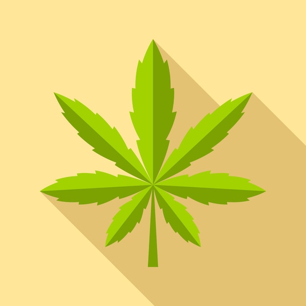 Vetor Ícone de folha de cannabis ilustração plana do ícone vetor de folha de cannabis para web design