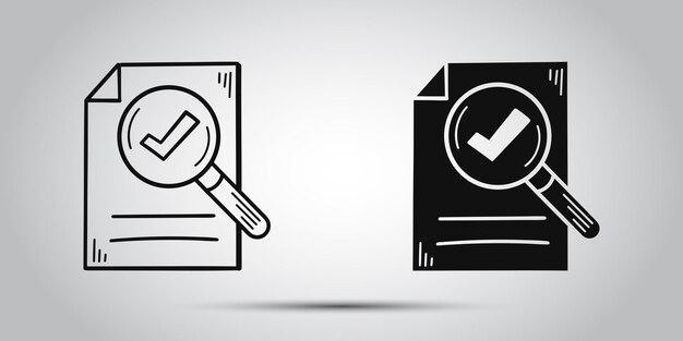 Ícone de folha de papel de memorando desenhado à mão em estilo plano Ilustração vetorial de lista de verificação em fundo isolado Para fazer conceito de negócio de sinal de lista