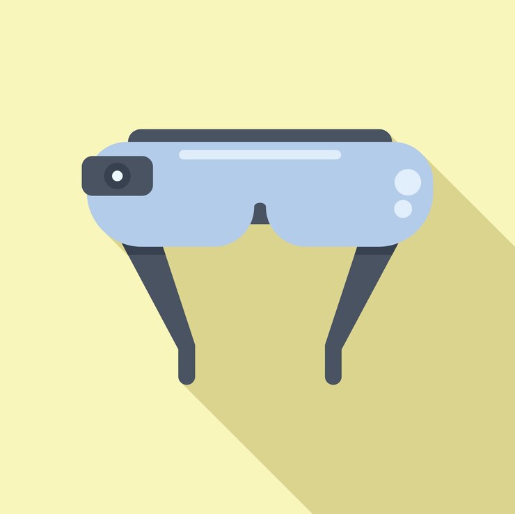 Vetor ícone de fone de ouvido de realidade virtual vetor plano máscara de jogo cabeça de vídeo