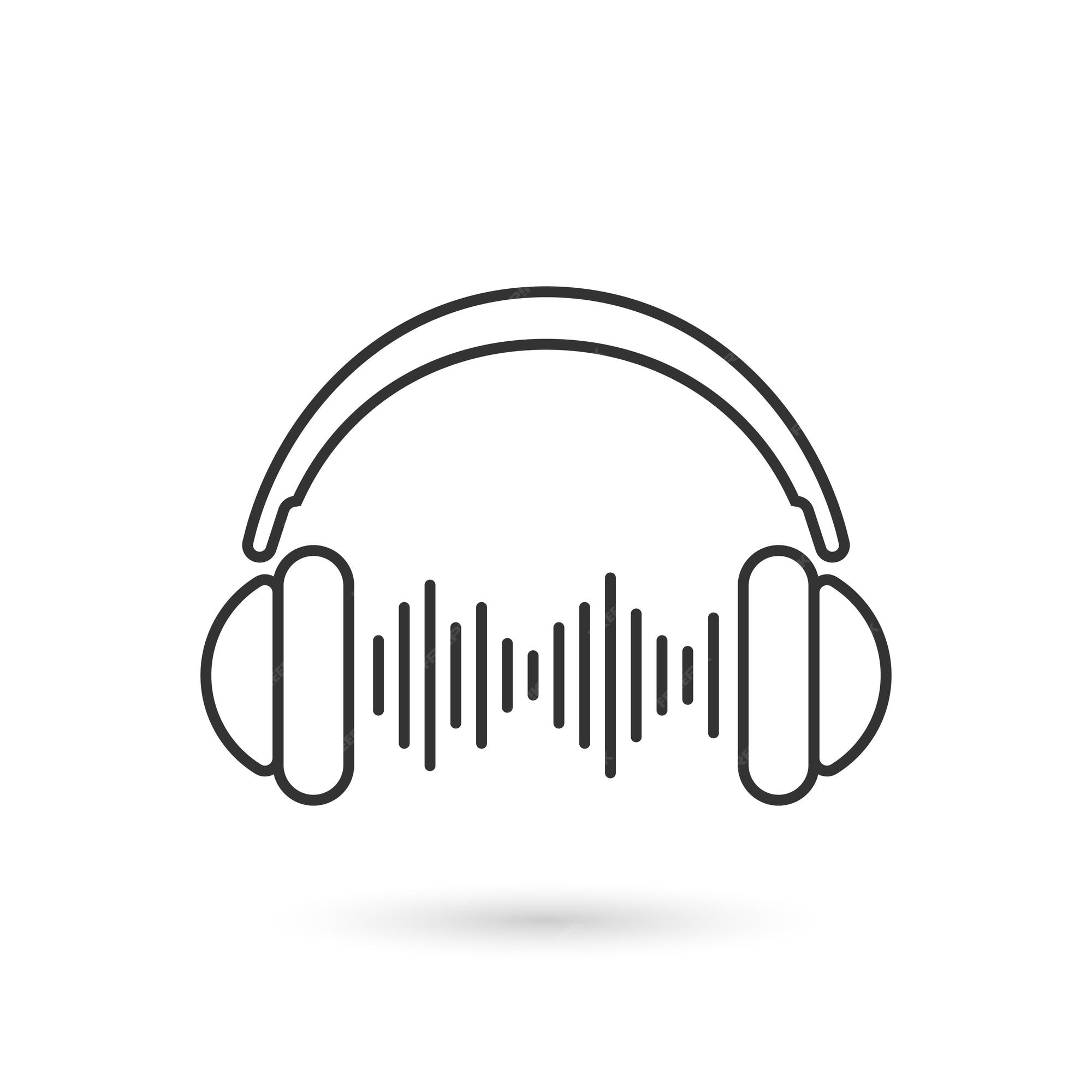 música fone de ouvido dispositivo vetor ilustração. Esportes e lazer ou  tecnologia objeto ícone conceito. sem fio fone de ouvido para jogos e música  vetor Projeto com sombra. música estúdio logotipo Projeto.