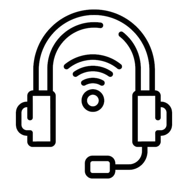 Vetor Ícone de fones de ouvido sem fio esboço ícone vetor de fones de ouvido sem fio para web design isolado em fundo branco