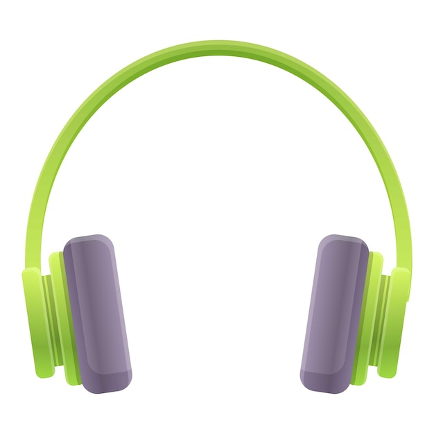 Vetor Ícone de fones de ouvido verdes desenhos animados de ícone vetor de fones de ouvido verdes para web design isolado em fundo branco