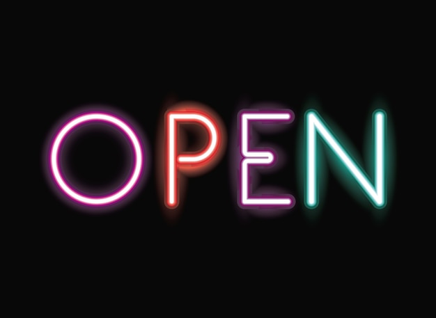 Ícone de fonte de neon aberto