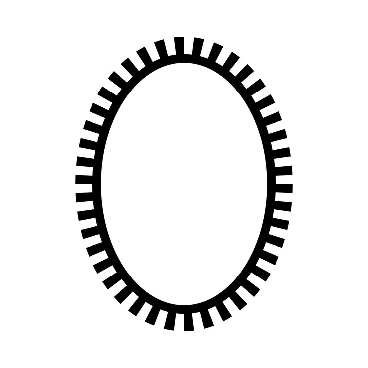 Vetor ícone de forma de design de borda redonda de moldura oval para elemento decorativo doodle vintage para design