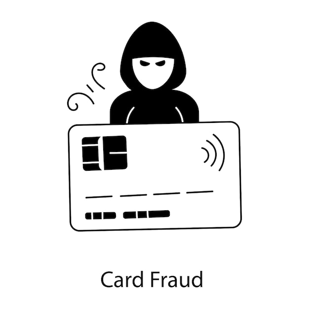 Vetor Ícone de fraude de cartão projetado em estilo de linha