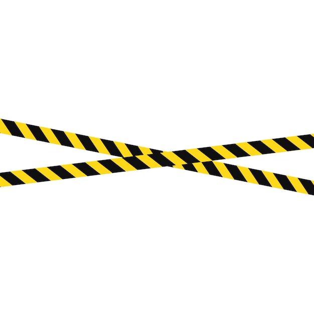Ícone de fundo de fita de aviso. Ilustração vetorial em design plano
