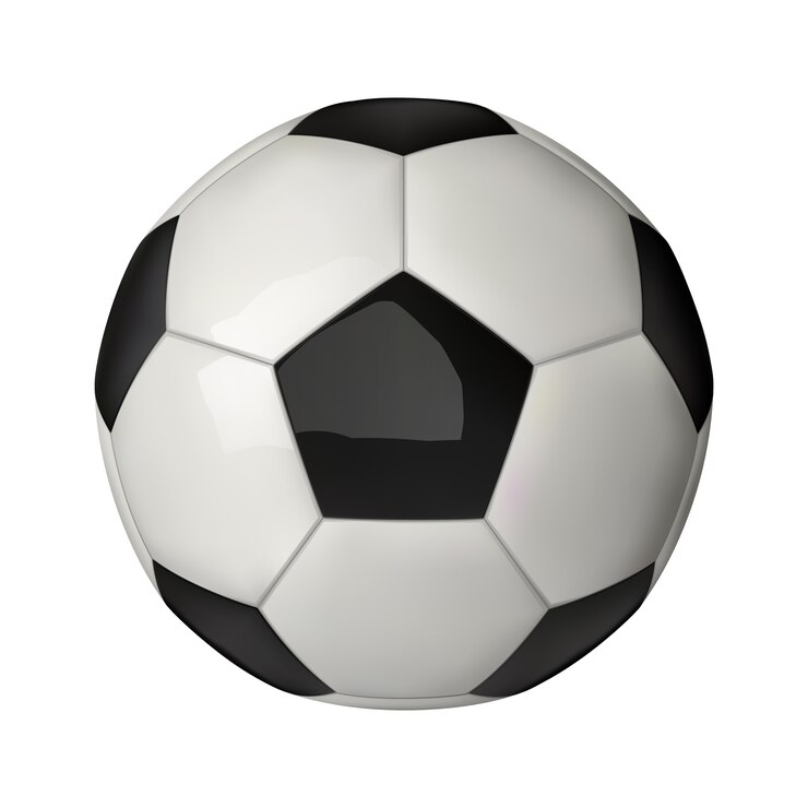 Vetor ícone de futebol 3d realista, bola de futebol isolada