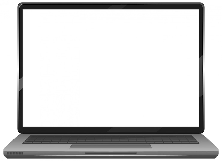 Vetor ícone de gadget de laptop de tela em branco isolado no fundo branco