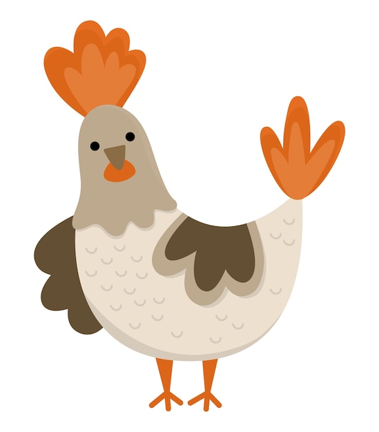 Desenho De Frango Ou Galinha De Desenho Animado. Animais De Fazenda. Livro  De Colorir Para Crianças. Royalty Free SVG, Cliparts, Vetores, e  Ilustrações Stock. Image 137949853