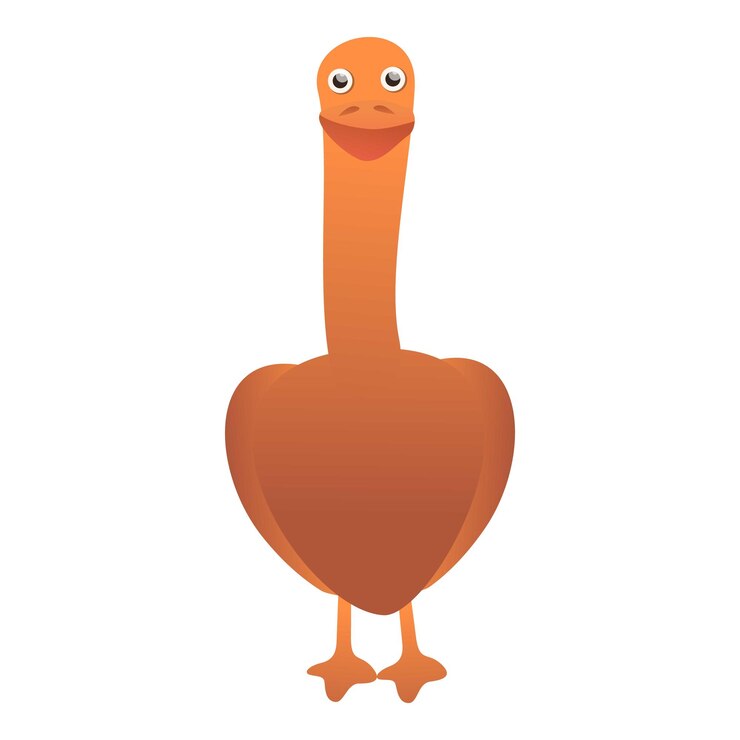 Vetor ícone de ganso sorridente ícone vetorial de desenho animado de gansa sorridente para design web isolado em fundo branco