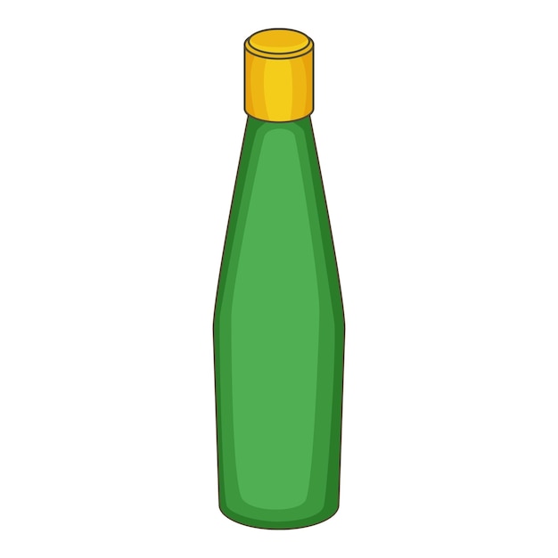Ícone de garrafa verde ilustração dos desenhos animados do ícone vetor de garrafa verde para web design