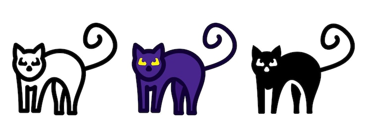 Vetor ícone de gatinho assustador símbolo de gato de halloween