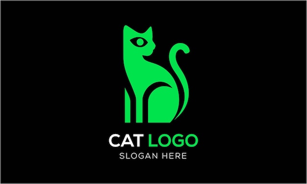 Vetor Ícone de gato, animal de estimação, mascote, logotipo, design minimalista, modelo de ideia de símbolo moderno
