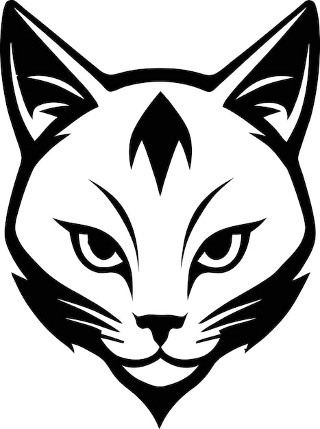 ícone de gato logotipo simples de gato elementos de design preto e branco ilustração vetorial