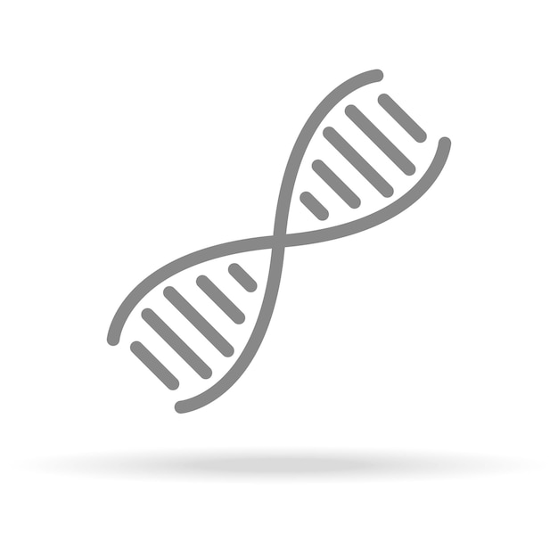 Ícone de genética de dna em estilo de linha fina na moda isolado no fundo branco símbolo médico para sua ilustração em vetor de logotipo de aplicativos de design ui