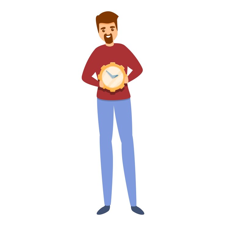 Vetor ícone de gerenciamento de tempo de relógio desenho animado do ícone vetorial de gerenciamento de tempo de relógio para web design isolado em fundo branco