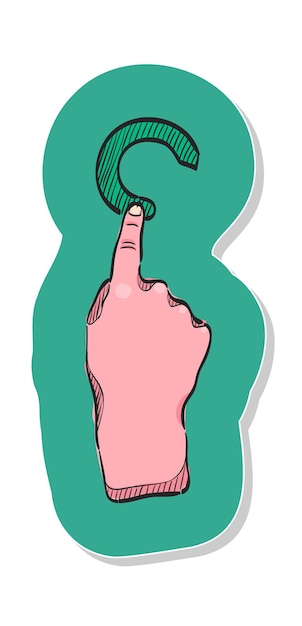 Vetor Ícone de gesto de dedo do touchpad desenhado à mão em ilustração vetorial de estilo adesivo