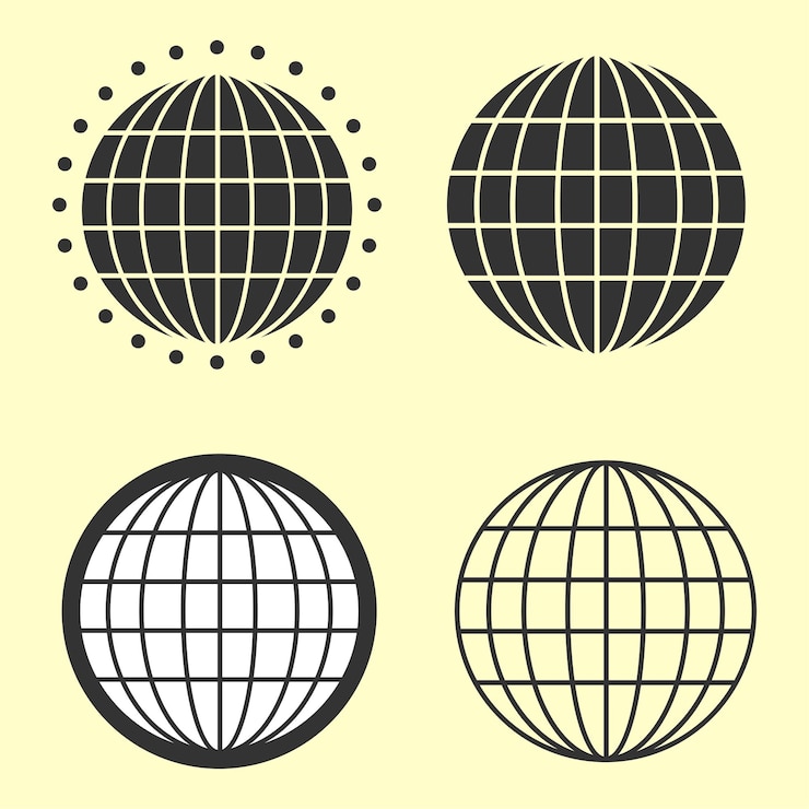 Vetor ícone de globo conjunto de vetores do mundo