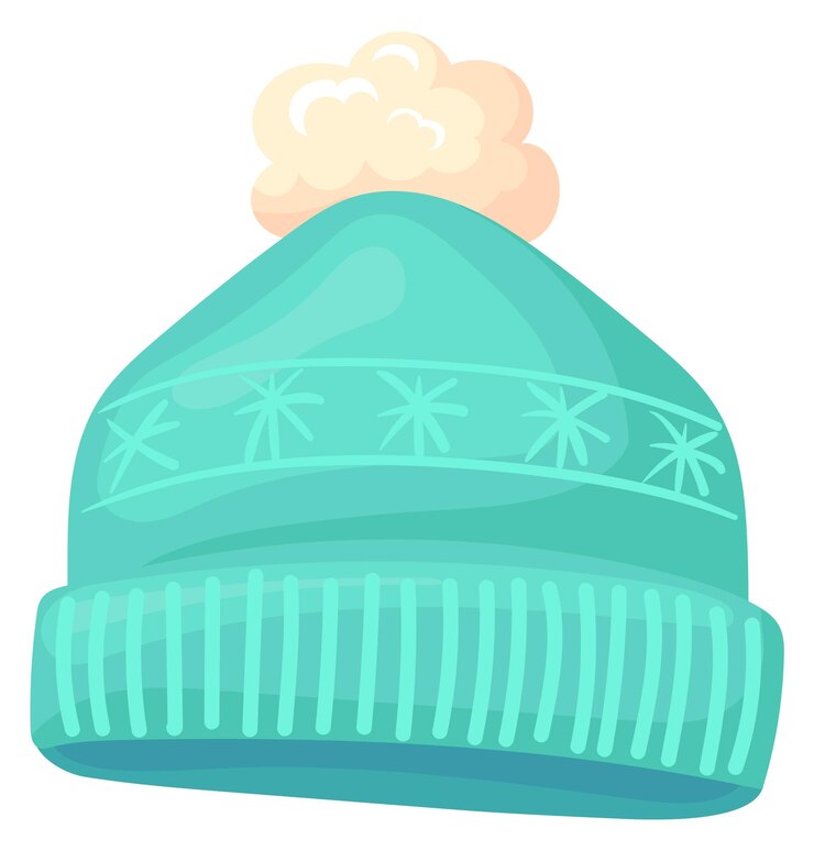 Vetor ícone de gorro de tricô chapéu quente com pompom kid headware de inverno