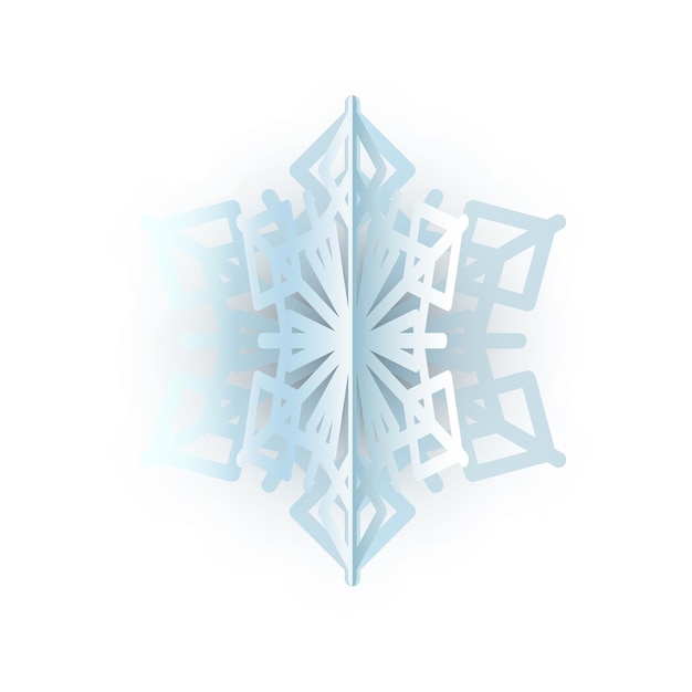 Vetor Ícone de gradiente de floco de neve azul e fofinho de inverno
