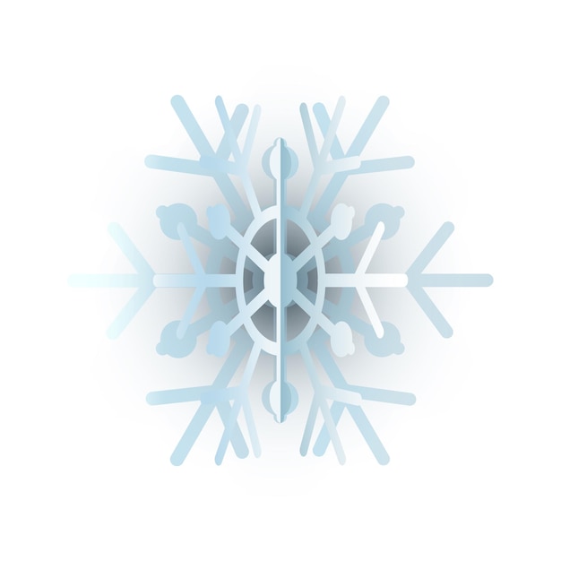 Vetor Ícone de gradiente de floco de neve azul e fofinho de inverno