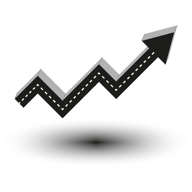 Vetor Ícone de gráfico de seta ascendente tendência de crescimento da empresa símbolo de aumento de lucro ilustração vetorial eps 10