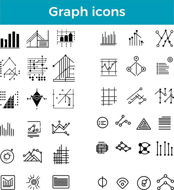 Ícone de gráfico Linha de gráfico Ícone de barra de gráfico Icon de dados Gráfico de ícone Diagrama de ícone Vector