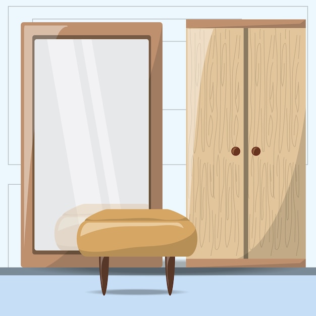 ícone de guarda-roupa e espelho