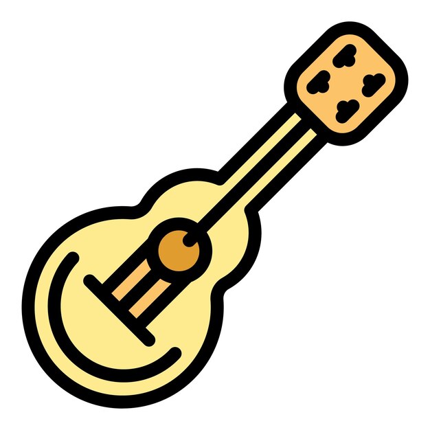 Ícone de guitarra de escotismo esboço ícone de vetor de guitarra de escotismo para web design isolado em cor de fundo branco plano