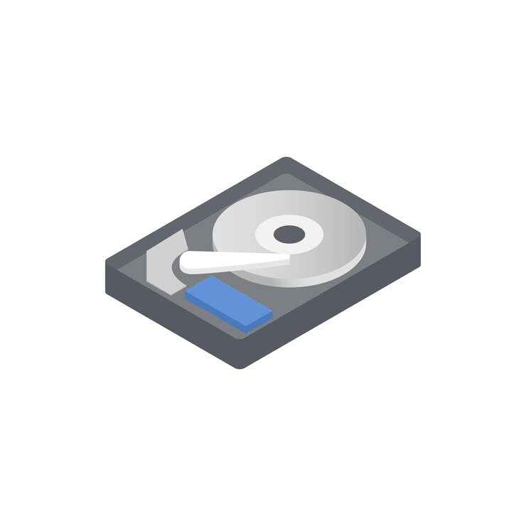 Vetor ícone de hdd em estilo 3d isométrico em um fundo branco