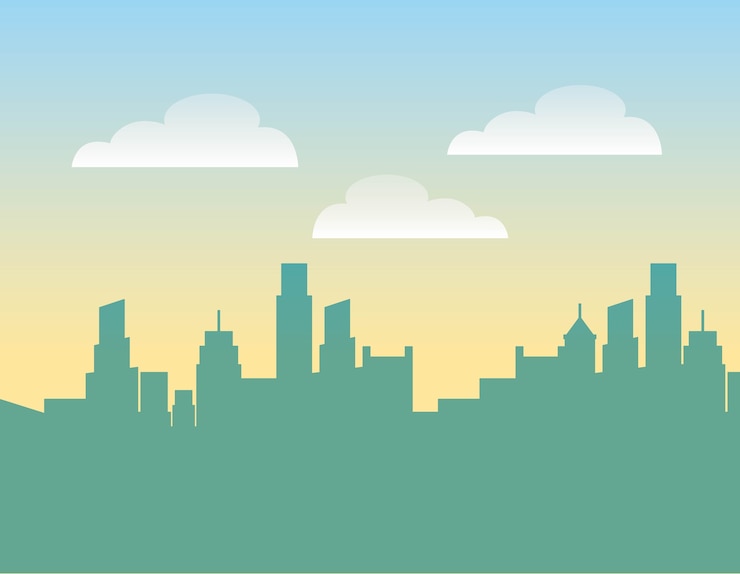 Vetor ícone de horizonte de edifícios de paisagem urbana