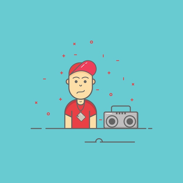 Ícone de ícone flat design rapper