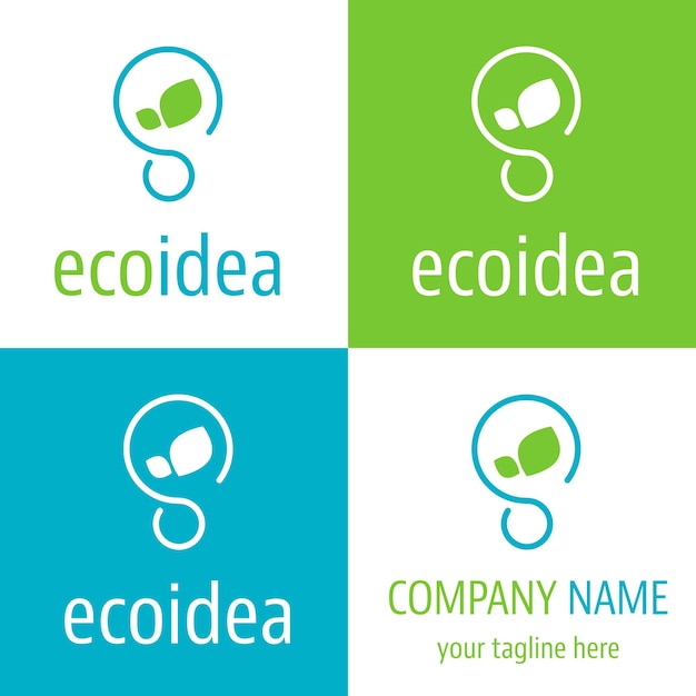 Ícone de ideia ecológica de logotipo para empresa de economia verde