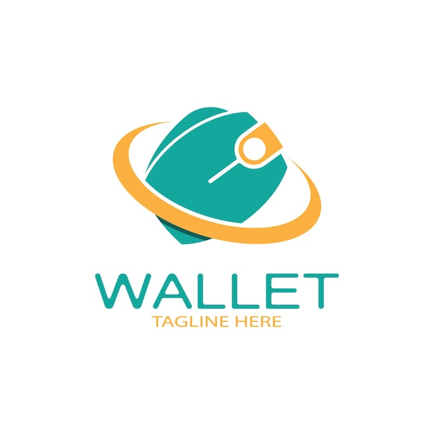 Ícone de ilustração de design de logotipo de carteira e com um conceito moderno simples para aplicações de armazenamento de dinheiro digital de carteiras eletrônicas vetor de transações de dinheiro digital de economia digital