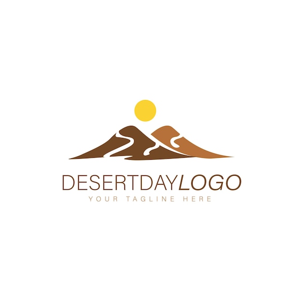 Ícone de ilustração de design de logotipo de colina do deserto