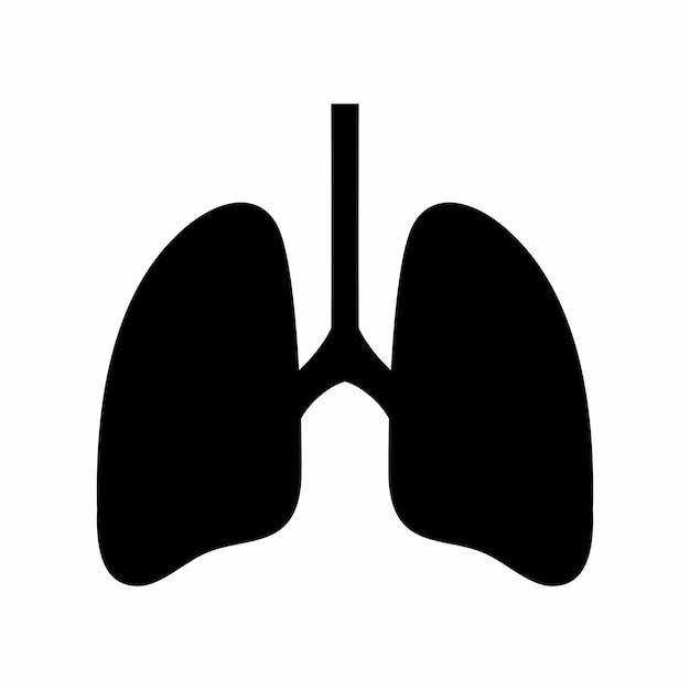 Ícone de ilustração de órgão pulmonar em fundo branco