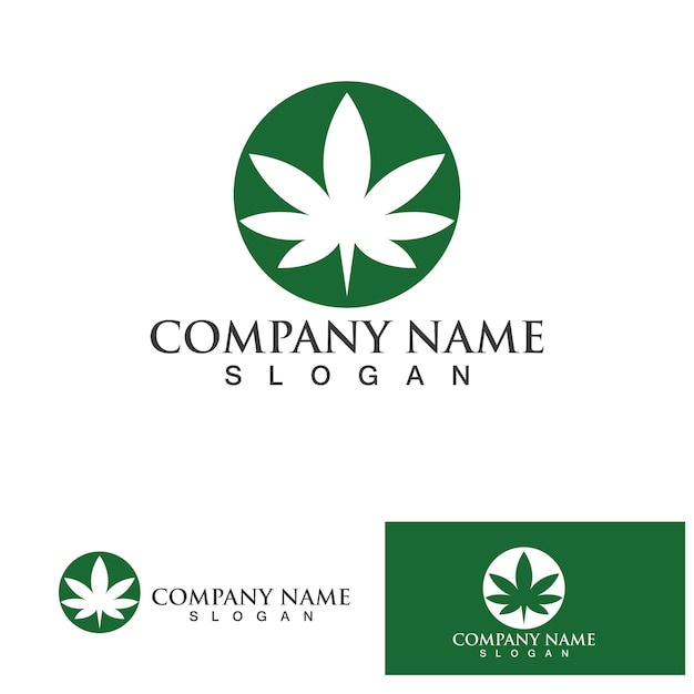 Ícone de ilustração vetorial de logotipo de folha de cannabis