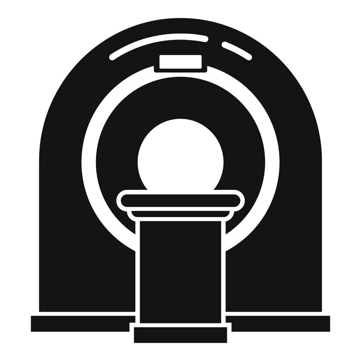 Vetor ícone de imagem de ressonância magnética de círculo simples ilustração de ícone vetor de imagem de ressonância magnética de círculo para web design isolado em fundo branco