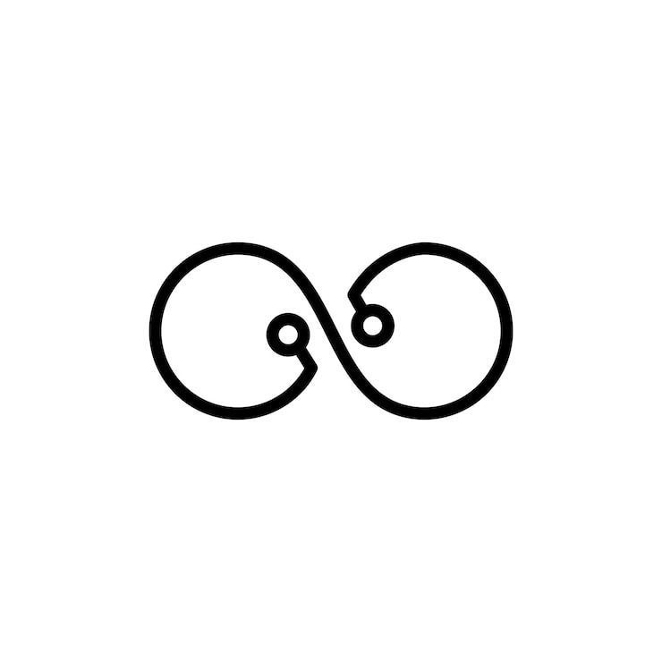 Vetor ícone de infinito definido para sempre símbolo de vetor de loop infinito número ilimitado de ciclos signo ícone de processo sem fim em preto preenchido e estilo delineado
