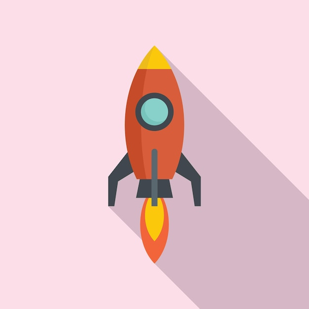 Ícone de inicialização de foguete ilustração plana do ícone vetorial de inicialização de foguete para web design