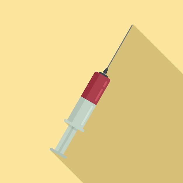 Ícone de injeção de seringa ilustração plana do ícone vetor de injeção de seringa para web design