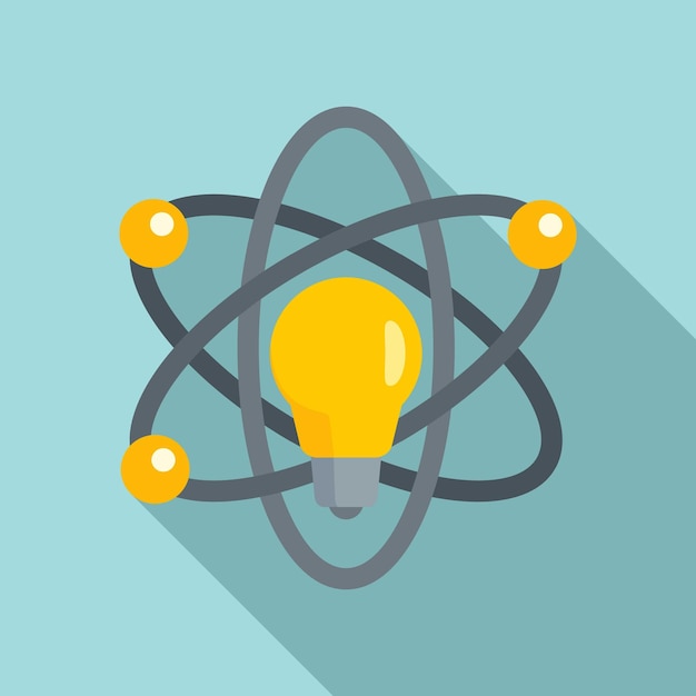 Ícone de inovação de ideia de átomo ilustração plana do ícone vetor de inovação de ideia de átomo para web design