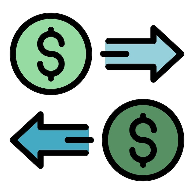 Vetor Ícone de investimento em dinheiro contorno ícone vetor de investimento em dinheiro cor plana isolada