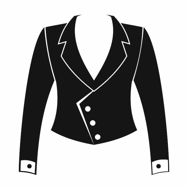 Ícone de jaqueta feminina em estilo simples em um fundo branco